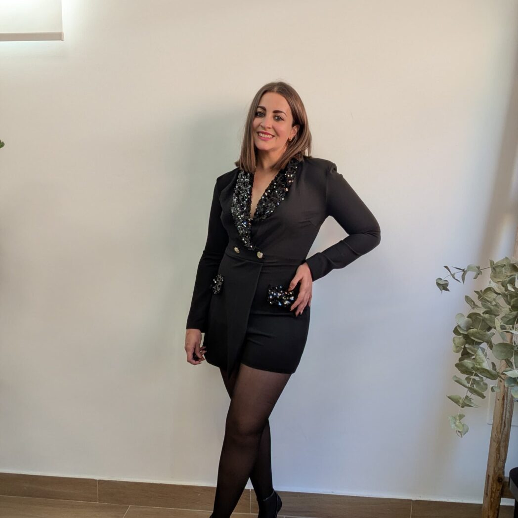 Mono blazer de lentejuelas