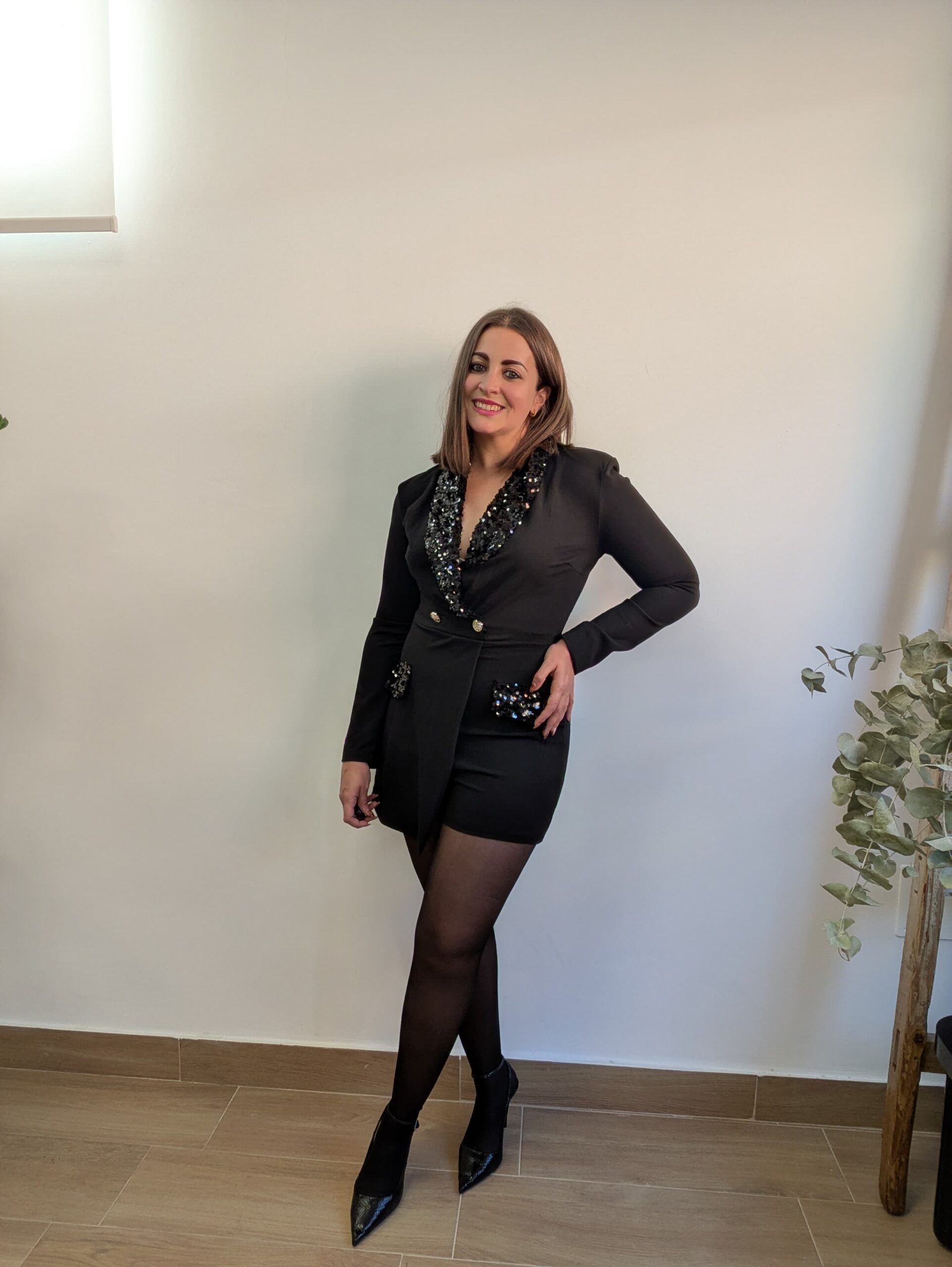 Mono blazer de lentejuelas