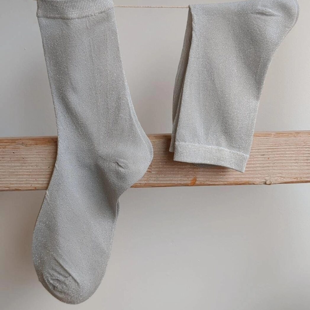 Calcetín Media Caña Brillo Plata